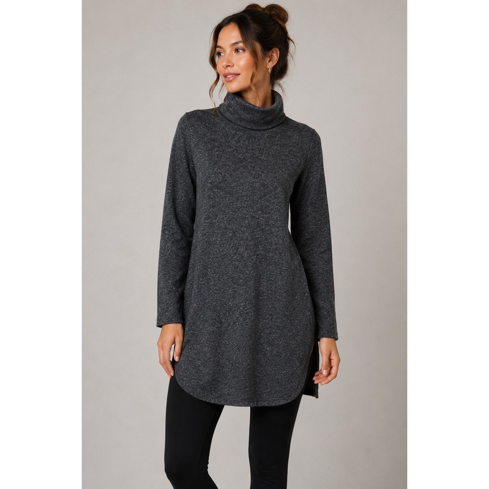 WAYF Brown Turtleneck Sweater Dress Long Sleeve Cozy Casual Stretch Small